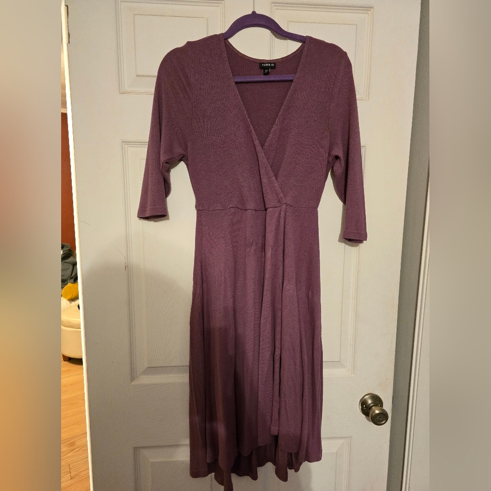 Torrid Dusty Purple Wrap Dress